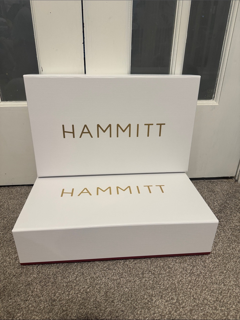 8.5 x 14 Hammitt White Gift Boxes with Gold Logo